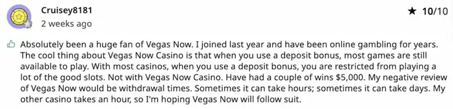 Askgamblers Canadian View of Vegasnow Casino